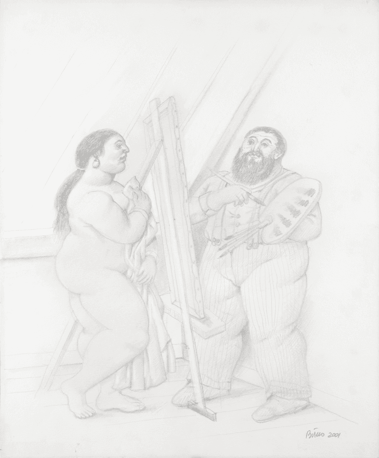 Pintor y modelo, 1990