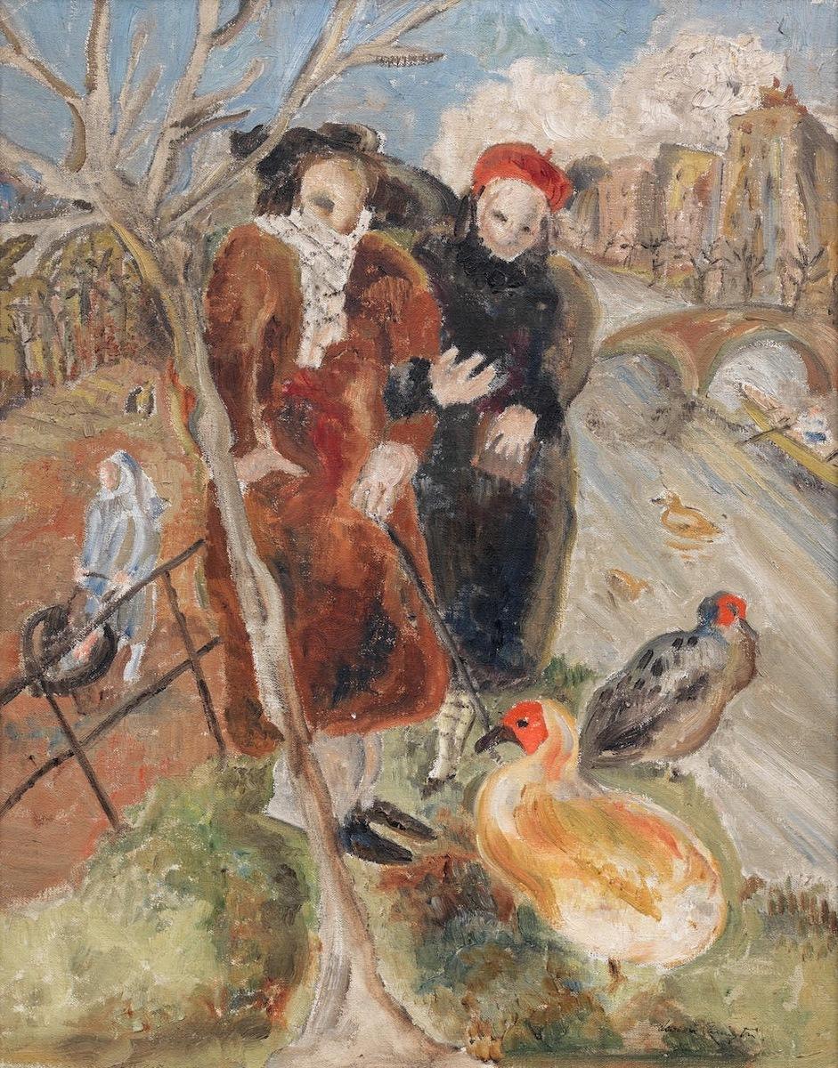 Figures Walking by a river, 1935