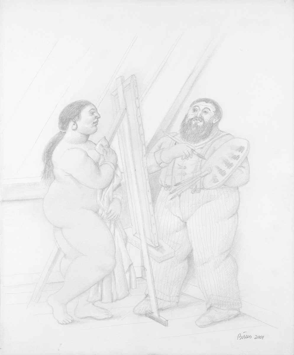 Pintor y modelo, 1990